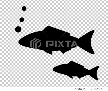Swimming fish vector illustration material Sea creature icons, frames, decorations, backgrounds 128024969