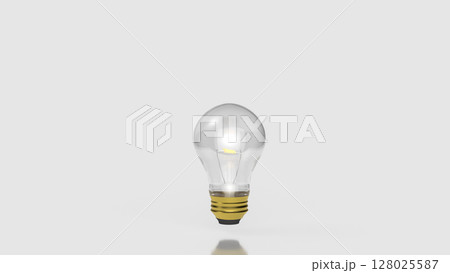 The Light bulb on white background for Idea or Business concept 3d Rendering. 128025587