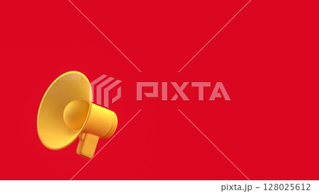 The Megaphone for Pod cast or social media 3d render. 128025612