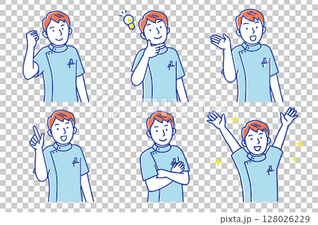 一位年輕男護士微笑著擺姿勢的插圖 128026229