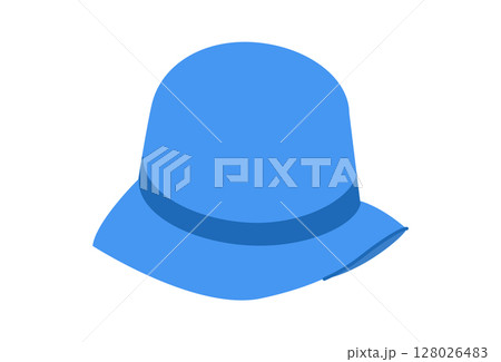 Cloche Hat with Band. Summer Head Fashion accessory cap with narrow brim clothing technical illustration. Cloche Hat with Band. Summer Head Fashion accessory cap with narrow brim clothing technical illustration. 128026483