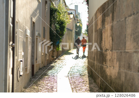 Strolling Through a Charming Alley in Cascais 128026486