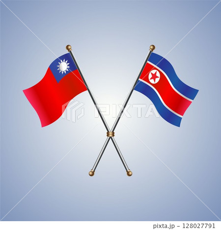 Taiwan and North Korea flag relations 128027791