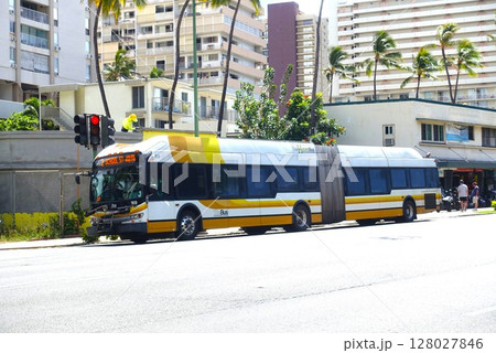 ハワイ州のバス　ホノルルのバス 128027846