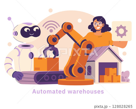 AI in logistics transforms operations with automation in warehouses. Robots help in packing and sorting, increasing efficiency. Human collaboration enhances innovation and productivity in the AI in logistics transforms operations with automation in warehouses. Robots help in packing and sorting, increasing efficiency. Human collaboration enhances innovation and productivity in the 128028265