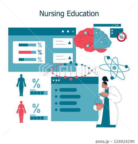 Nursing education is a vital field focusing on training healthcare professionals. It emphasizes data analysis, patient care, scientific research, and the importance of continual learning in nursing. 128028290