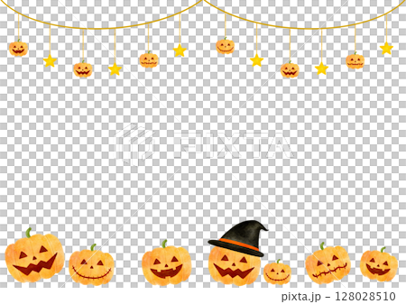 Halloween pumpkin frame illustration Halloween pumpkin frame illustration 128028510