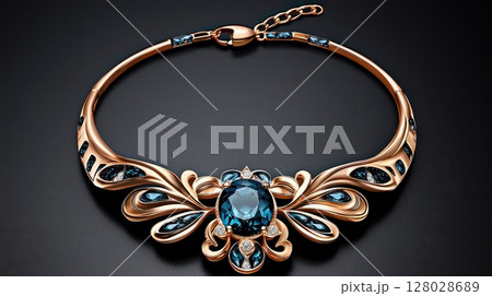 Stunning Tourmaline Necklace with Vintage Design and Ornate Details 128028689