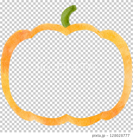 ハロウィン　かぼちゃ　フレーム　イラスト 128028777