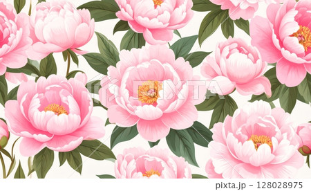 A beautiful spring bouquet of pink peony blooming in a vibrant garden A beautiful spring bouquet of pink peony blooming in a vibrant garden 128028975