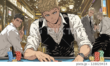 ギャンブル：ギャンブルをしている男性