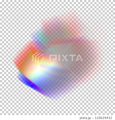 透明背景にRGBグリッチとプリズム効果を加えた抽象的な形状 128029432