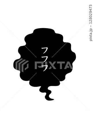 不気味な笑い声「フフフ」の黒吹き出し・ホラー漫画風 128029473