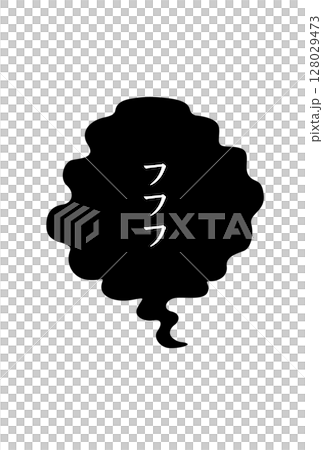 不気味な笑い声「フフフ」の黒吹き出し・ホラー漫画風 128029473