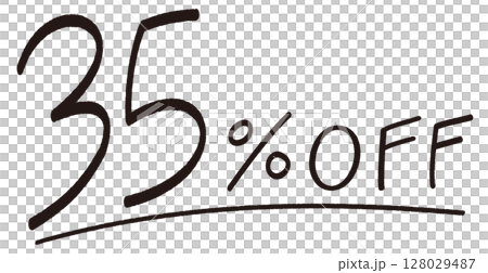 手繪插圖的 35% 折扣文本 128029487