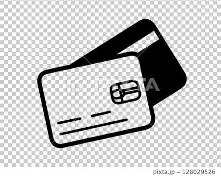クレジットカードアイコン　シンプル　黒　決済用UI素材 128029526