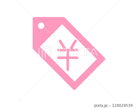 価格タグアイコン　シンプル　ピンク 128029539