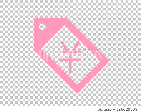 価格タグアイコン　シンプル　ピンク 128029539