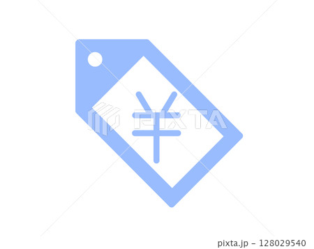 価格タグアイコン　シンプル　ブルー 128029540