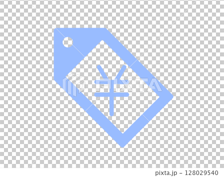 価格タグアイコン　シンプル　ブルー 128029540