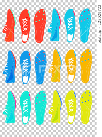 Colorful shoe illustration set: spikes 128029722