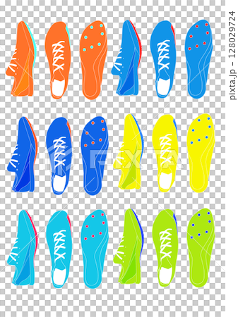 彩色鞋插畫集:釘鞋 彩色鞋插畫集:釘鞋 128029724