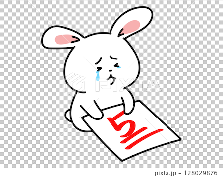 赤点を取って落ち込むうさぎさん 128029876