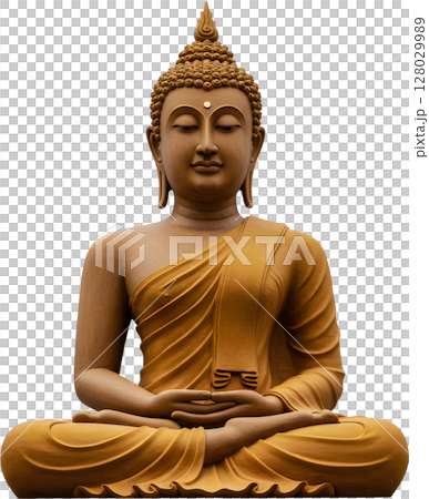 buddha statue isolated on white 128029989