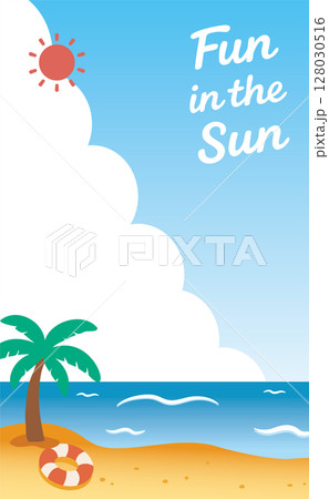 海辺に浮かぶ手描き英語フレーズ背景_縦(Fun in the Sun)02 海辺に浮かぶ手描き英語フレーズ背景_縦(Fun in the Sun)02 128030516