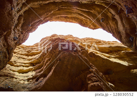 Owl Canyon Rock Layers and Sky from Low Angle Perspective 128030552