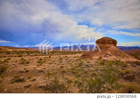 Desert Mesa and Distant Mountains with Dynamic Sky at Eye Level Desert Mesa and Distant Mountains with Dynamic Sky at Eye Level 128030568