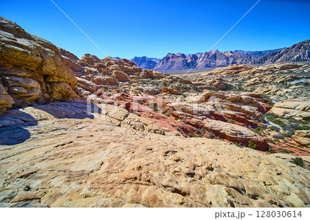 Red Rock Canyon Sandstone Formations Daytime Panorama Red Rock Canyon Sandstone Formations Daytime Panorama 128030614
