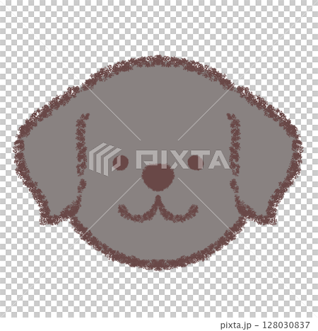 黒ラブラドールレトリバーの顔アイコン 128030837