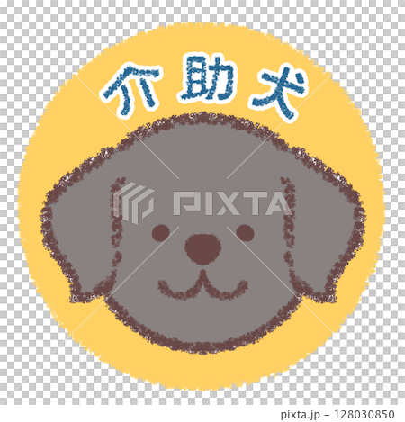 介助犬の黒ラブラドールレトリバーのアイコン 128030850