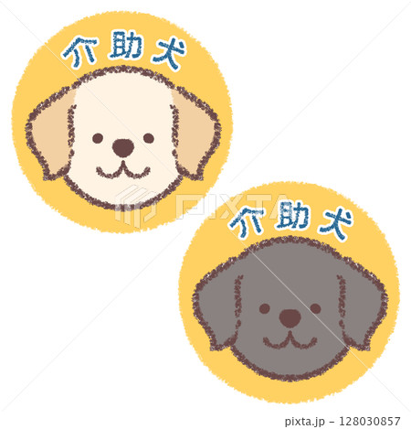介助犬のラブラドールレトリバーアイコン2種セット 128030857