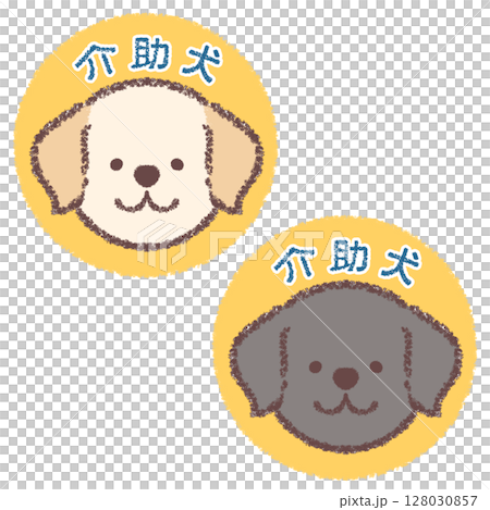 介助犬のラブラドールレトリバーアイコン2種セット 128030857