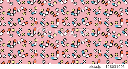 医療アイコンのシームレスパターン・背景素材 医療アイコンのシームレスパターン・背景素材 128031003