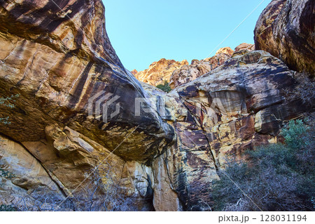 Red Rock Canyon Cliffs at Sunrise Low Angle Perspective Red Rock Canyon Cliffs at Sunrise Low Angle Perspective 128031194