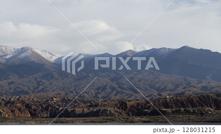 mountain range of Tien Shan against the sky in kyrgyzstan 128031215
