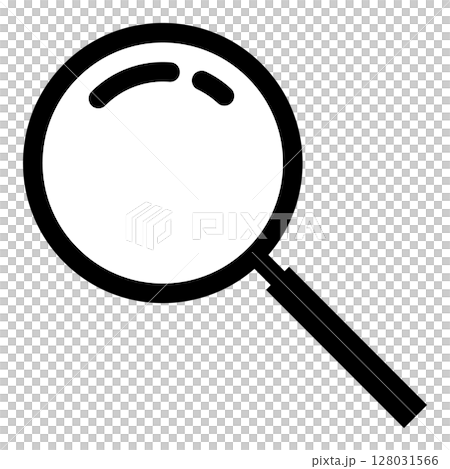 シンプルな虫眼鏡のイラスト ベクター おしゃれ ブラック シンプルな虫眼鏡のイラスト ベクター おしゃれ ブラック 128031566