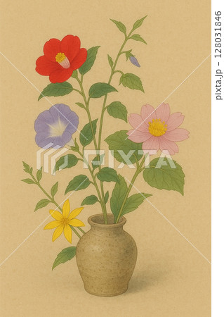 8月の茶花 128031846