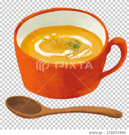 Hand-drawn illustration of pumpkin soup (transparent background) Hand-drawn illustration of pumpkin soup (transparent background) 128031994