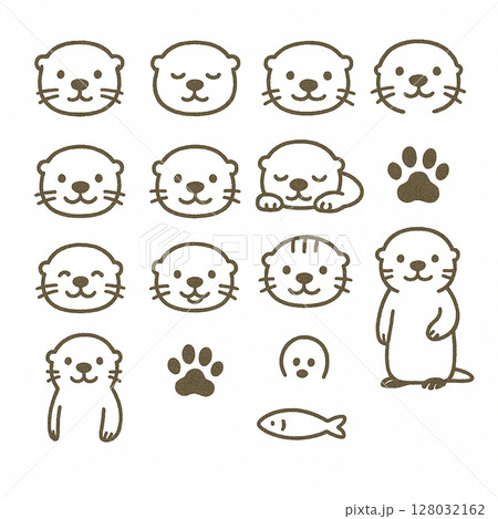 ラッコのイラスト集です 128032162