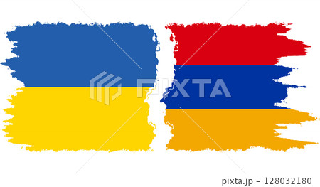 Armenia and Ukraine grunge flags connection vector Armenia and Ukraine grunge flags connection vector 128032180