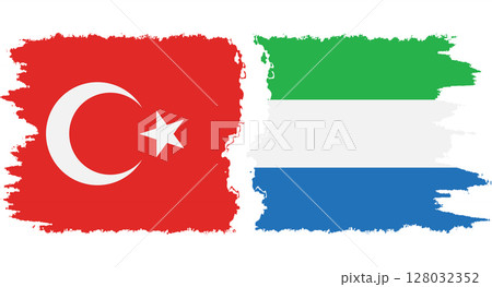 Sierra Leone and Turkey grunge flags connection vector Sierra Leone and Turkey grunge flags connection vector 128032352
