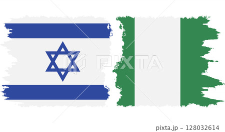Nigeria and Israel grunge flags connection vector 128032614