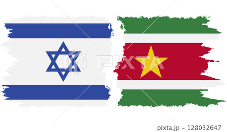 Suriname and Israel grunge flags connection vector Suriname and Israel grunge flags connection vector 128032647