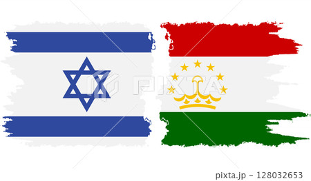 Tajikistan and Israel grunge flags connection vector Tajikistan and Israel grunge flags connection vector 128032653