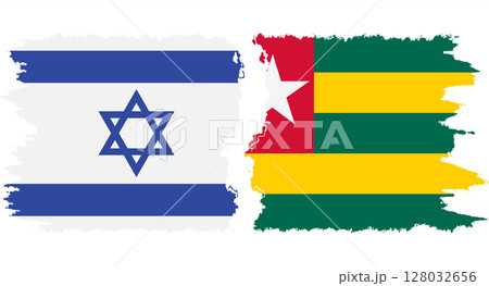 Togolese Republic and Israel grunge flags connection vector 128032656