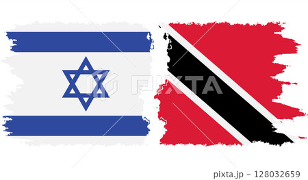 Trinidad and Tobago and Israel grunge flags connection vector 128032659